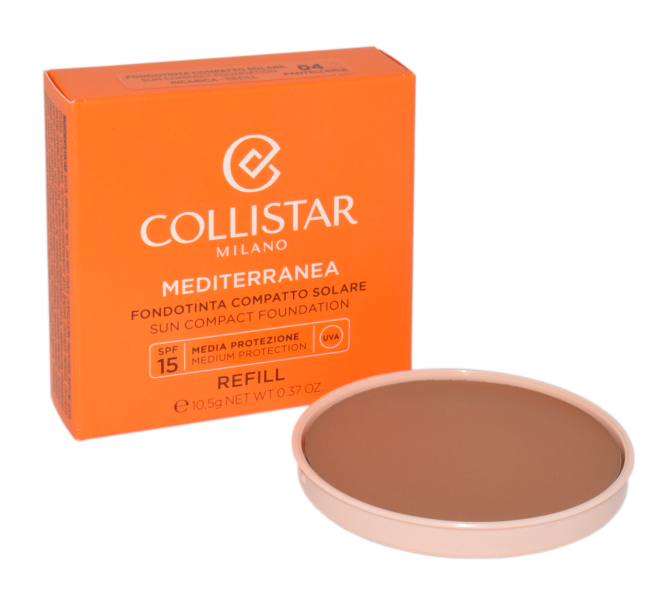 Collistar Mediterranea Sun Compact Foundation Spf15 04 Pantelleria Refill 10, makiažo pagrindas