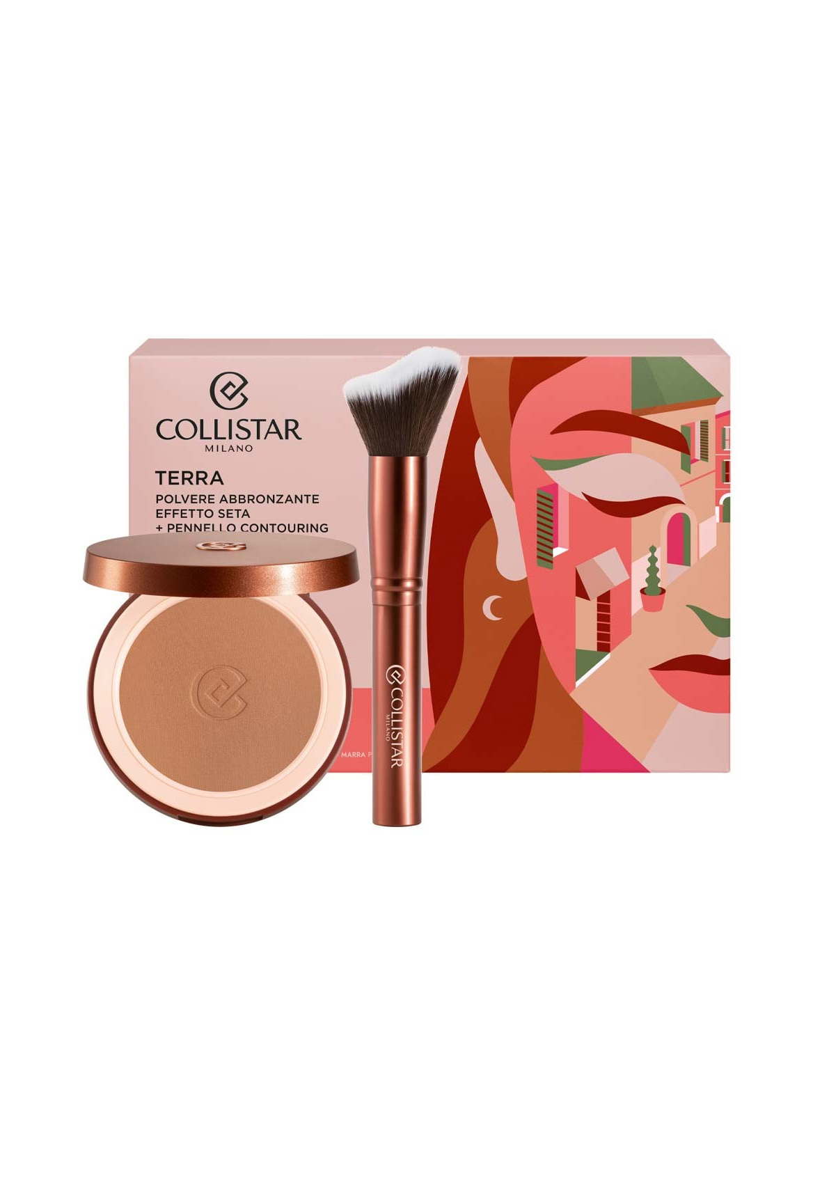 Collistar Terra Silk Effect Bronzing Powder 4,4 Hawaii Matte + Contouring Brush
