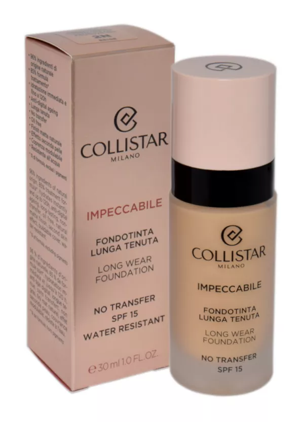 Collistar Impeccabile Long Wear Foundation Spf 15 Beige 30ml makiažo pagrindas