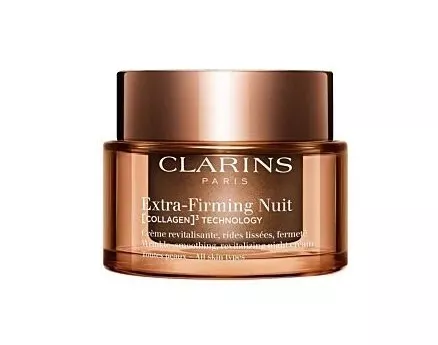 Clarins Extra Firming Nuit Collagen Wrinkle Smoothing Revitalizing Night Cream All Skin Types dieninis kremas