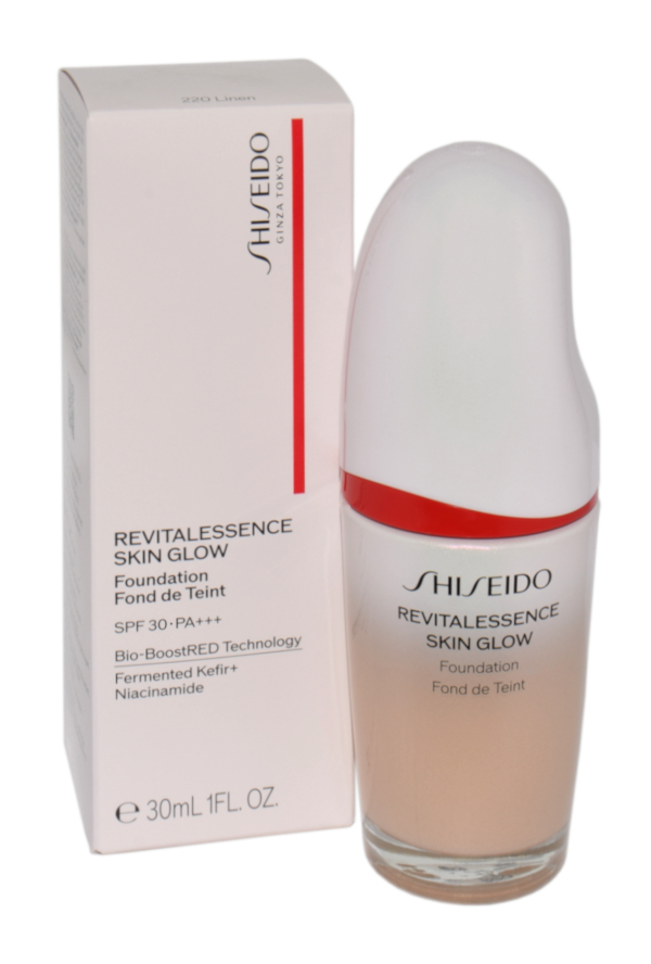 Shiseido Revitalessence Skin Glow Foundation Spf 30+++ 30ml 220 Linen makiažo pagrindas