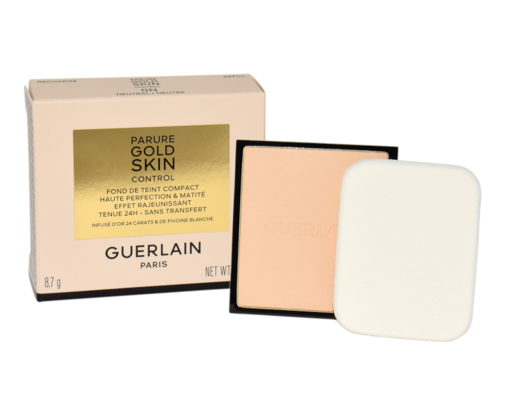 Guerlain Parure Gold Skin Control Compact 0N Refill Pudra Sausa, biri pudra Moterims