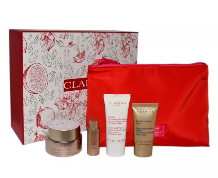 Clarins Nutri Lumiere Day Cream 50ml + Nutri Lumiere Lotion 10ml + Nutri Lumiere Night Cream 15ml + Hand And Nail Cream
