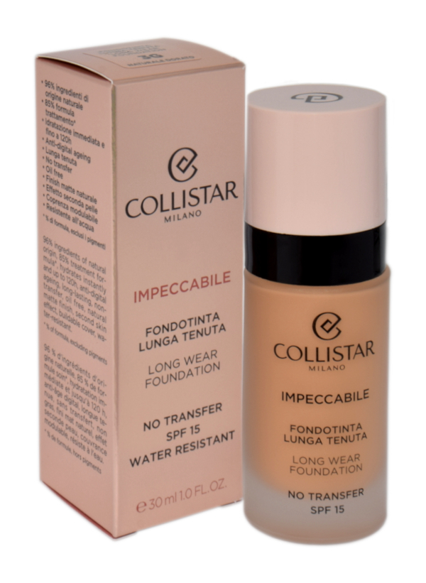 Collistar Impeccabile Long Wear Foundation Spf 15 3g - Natural Gold makiažo pagrindas