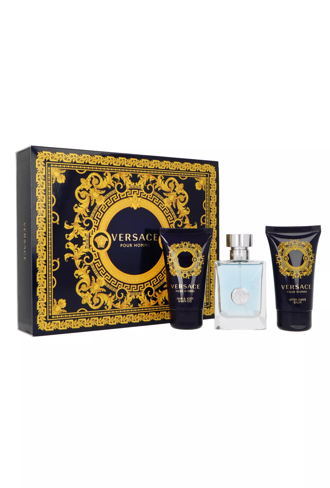 Versace Pour Homme 50ml Edt 50ml + After Shave Balm 50ml + Hair & Body Shampoo 50ml Kvepalai Vyrams Rinkinys