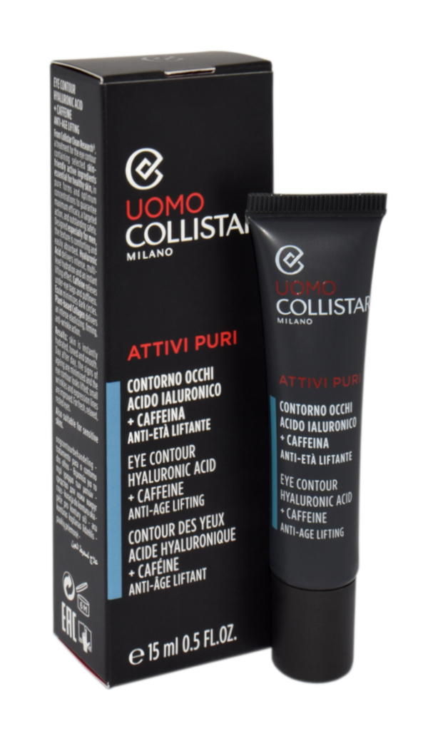 Collistar Man Attivi Puri Eye Contour Hyaluronic Acid + Caffein paakių kremas