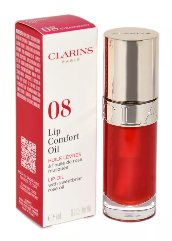 Clarins Lip Comfort Oil 08 Strawberry lūpų blizgesys