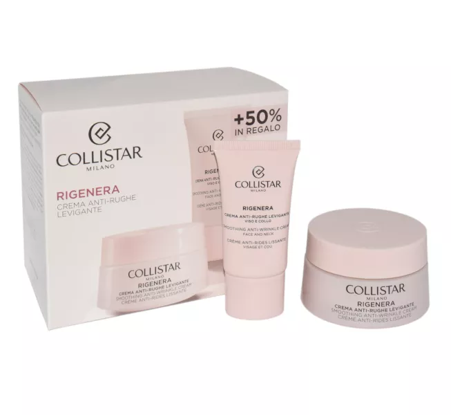 Collistar Rigenera Smoothing Anti Wrinkle Cream 50ml + Smoothing Anti Wrinkle Cream Face And Neck 25 ml