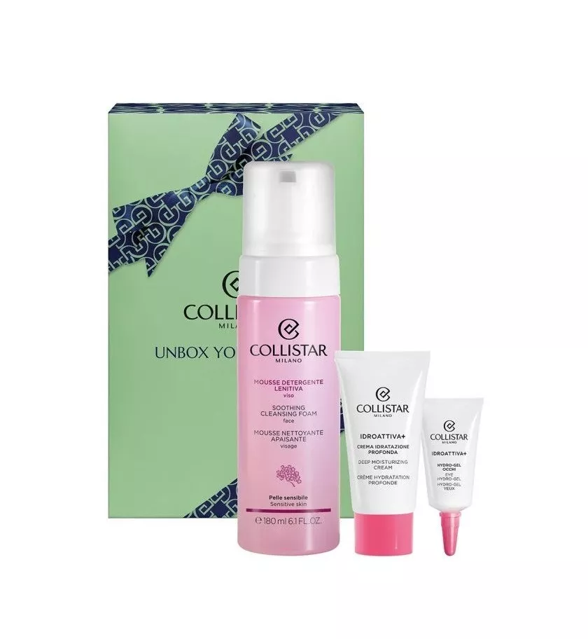 Collistar Unbox Your Beauty Soothing Cleansing Face Mousse 180ml + Deeply Moisturizing Cream 25ml + Eye Hydro-Gel