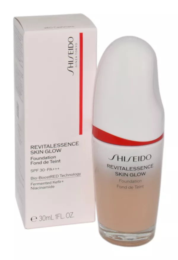 Shiseido Revitalessence Skin Glow Foundation Spf 30+++ 30ml 260 Cashmere makiažo pagrindas
