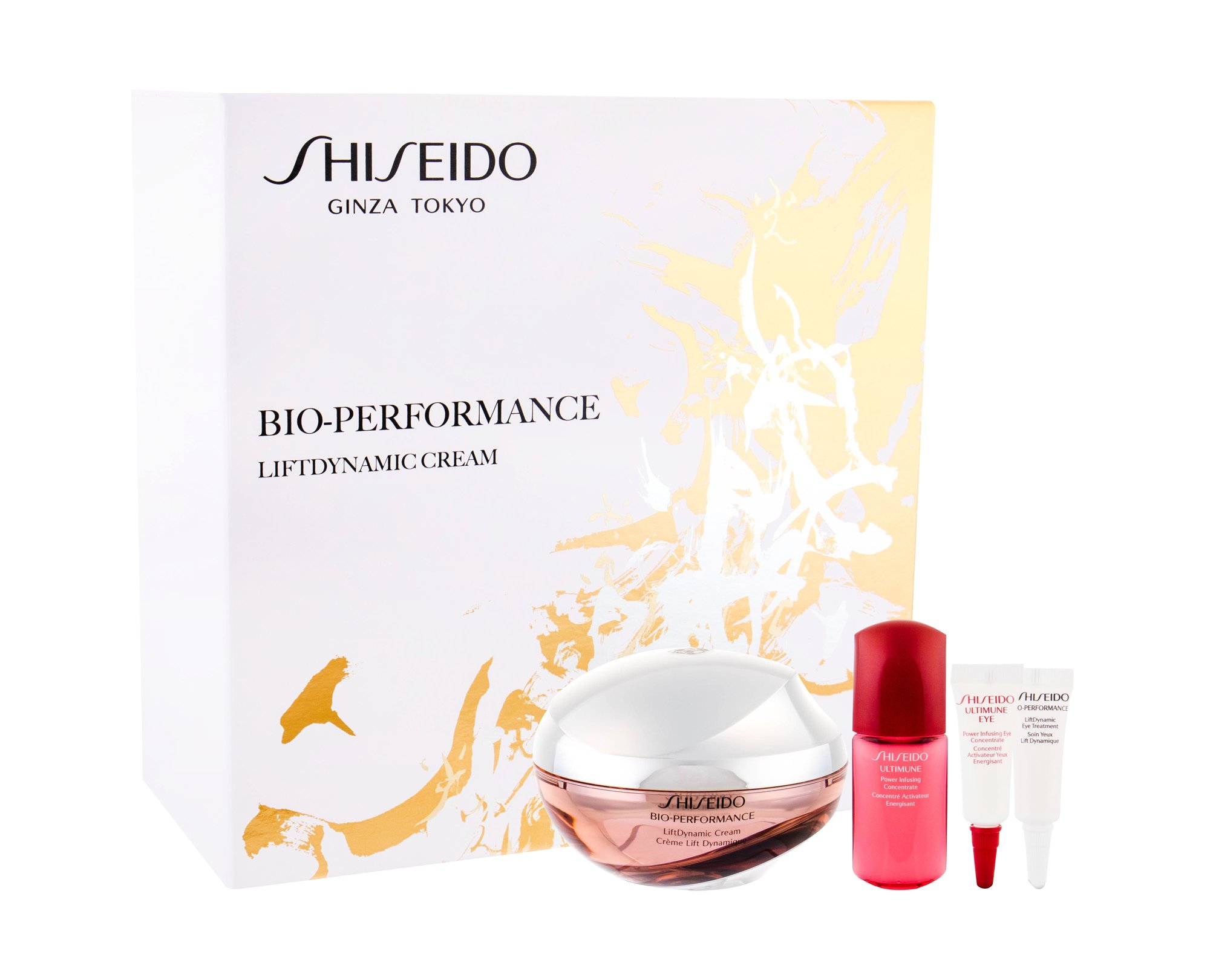Shiseido Bio-Performance LiftDynamic Cream 50ml Daily Skin Care 50 ml + Skin Serum Ultimune 10 ml + Eye Care Ultimune 3 ml + Eye Care Bio-Performance 3 ml dieninis kremas Rinkinys