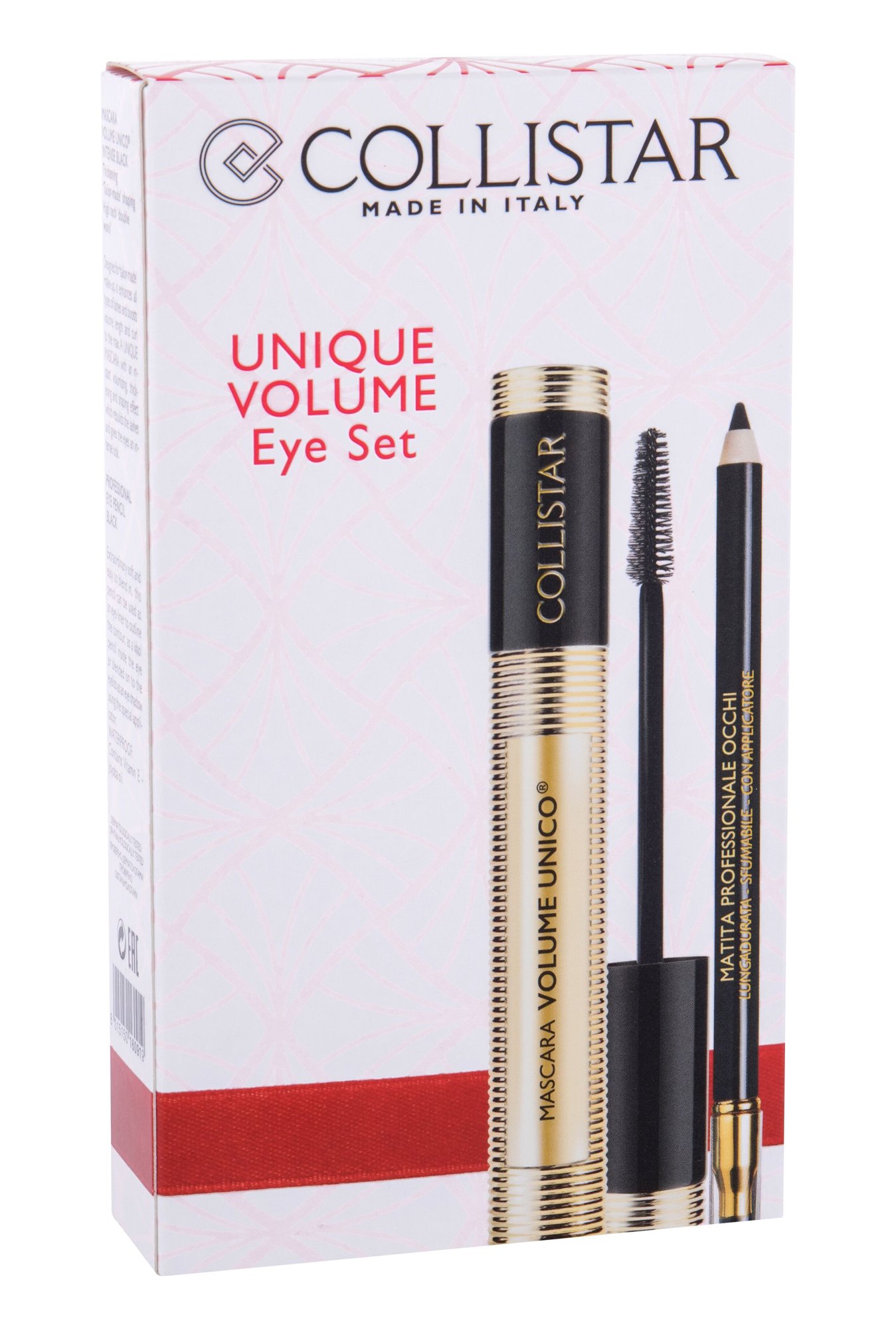 Collistar Volume Unico 13ml Mascara 13 ml + Professional Eye Pencil 1,2 g Black blakstienų tušas Rinkinys (Pažeista pakuotė)