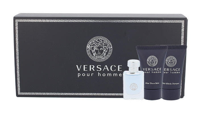 Versace Pour Homme 5ml Edt 5ml + 25ml Shower gel + 25ml After shave balm kvepalų mėginukas Vyrams EDT Rinkinys (Pažeista pakuotė)