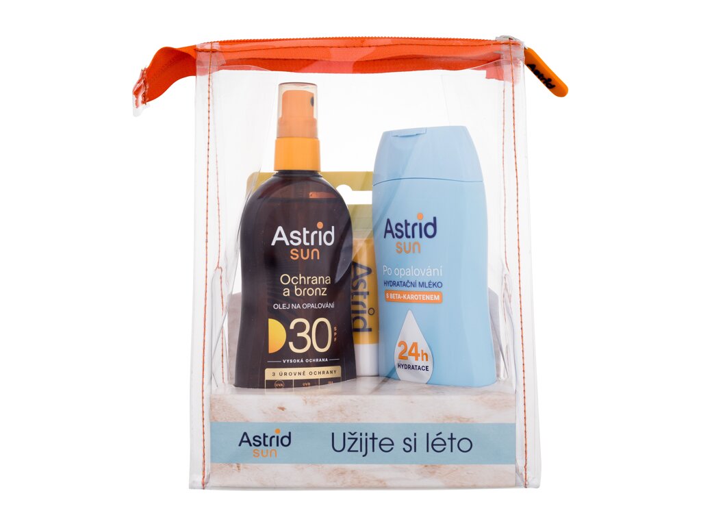 Astrid Sun 200ml Sun Oil Spray SPF30 200 ml + After Sun Lotion 200 ml + Coconut Lip Balm SPF25 4,8 g įdegio losjonas Rinkinys
