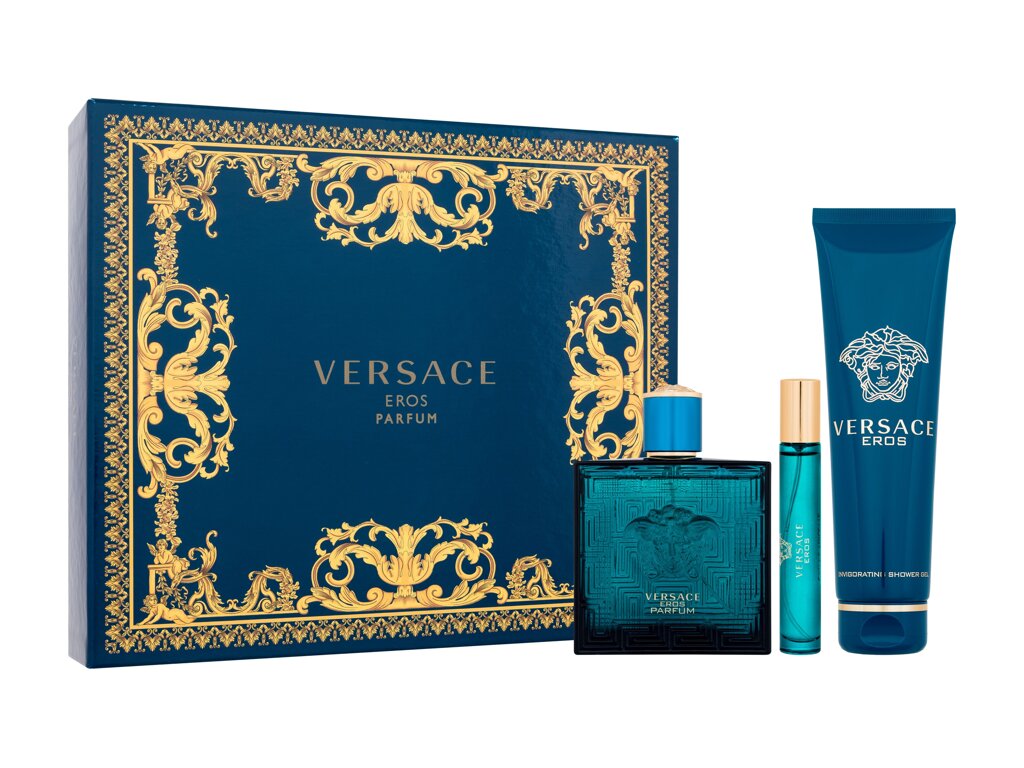 Versace Eros 100ml Perfume 100 ml + Perfume 10 ml + Shower Gel 150 ml Kvepalai Vyrams Parfum Rinkinys