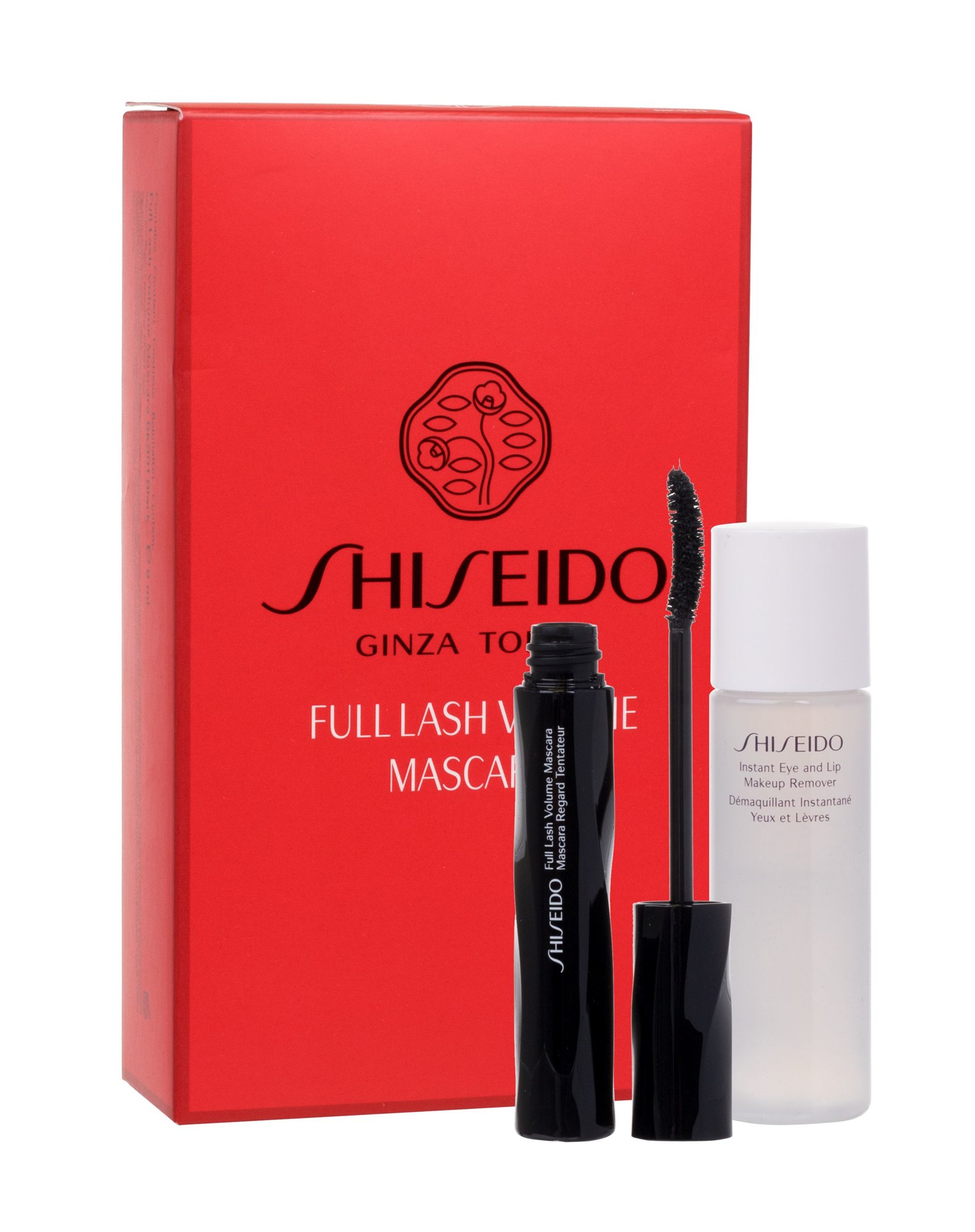 Shiseido Full Lash 8ml 8ml Full Lash Volume Mascara + 30ml Instant Eye And Lip Makeup Remover blakstienų tušas Rinkinys (Pažeista pakuotė)