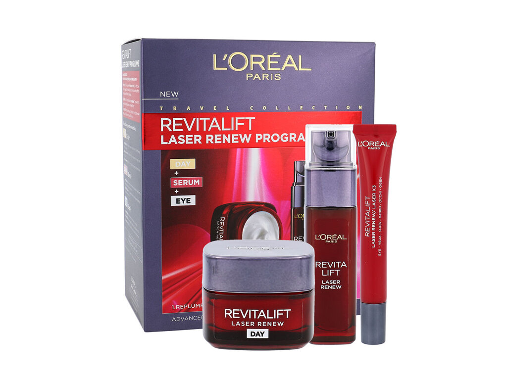 L´Oréal Paris Revitalift Laser Renew 50ml Daily skin care 50 ml + Skin serum 30 ml + eye cream 15 ml dieninis kremas Rinkinys