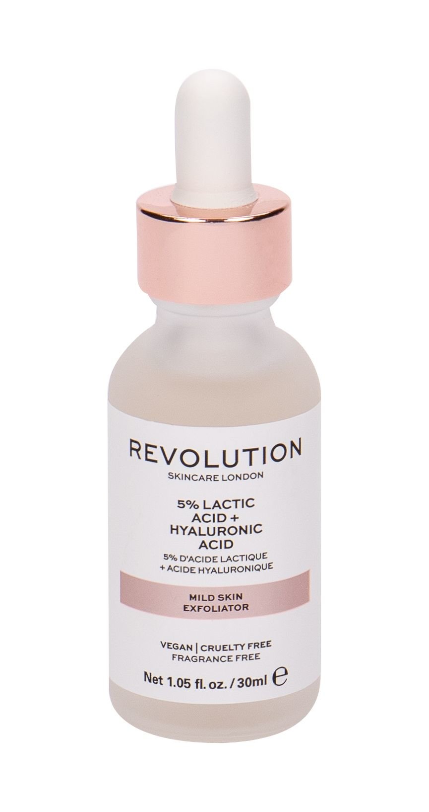 Makeup Revolution London Skincare 5% Lactic Acid + Hyaluronic Acid pilingas