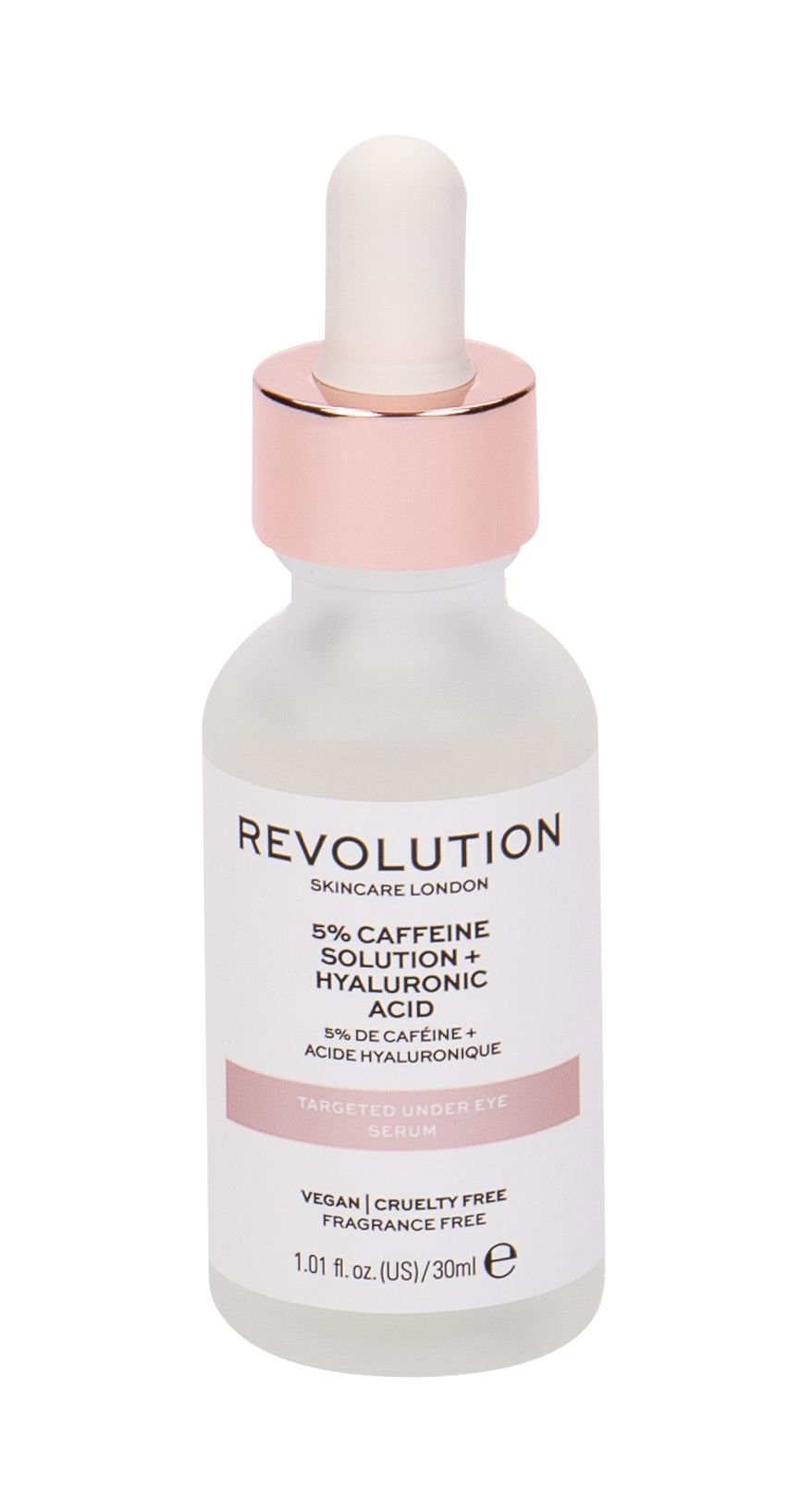 Makeup Revolution London Skincare 5% Caffeine Solution + Hyaluronic Acid paakių serumas