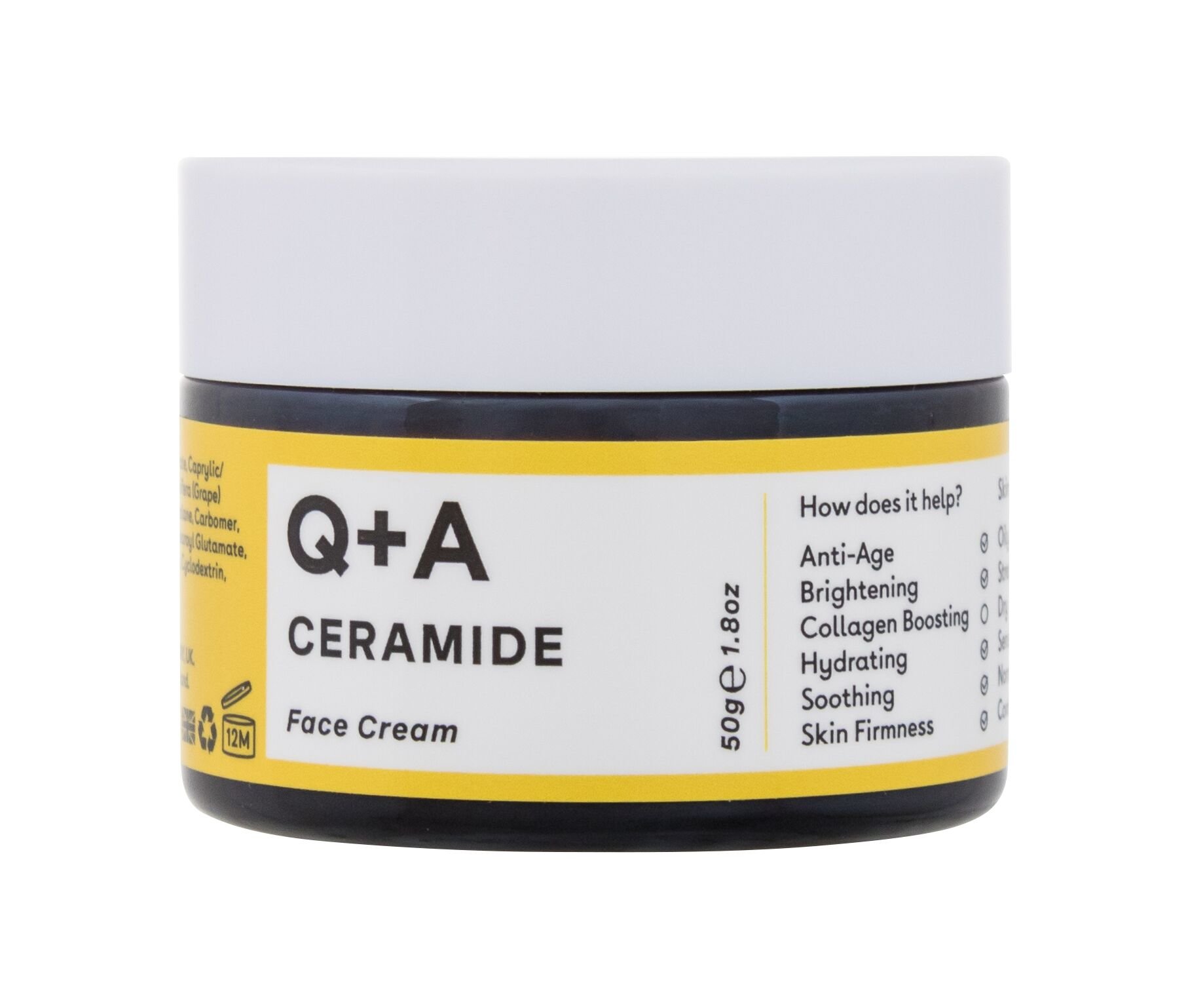 Q+A Ceramide Barrier Defence Face Cream dieninis kremas