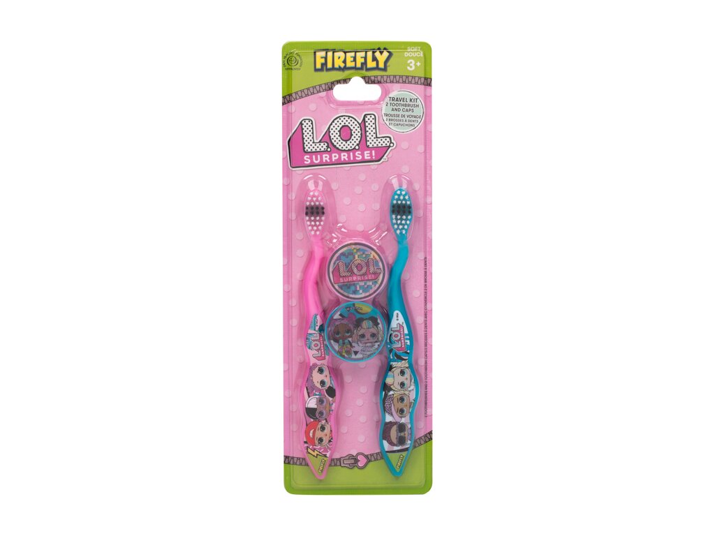 EP Line LOL Surprise 2vnt Toothbrush 2 x + 2 x Case dantų šepetėlis Rinkinys (Pažeista pakuotė)