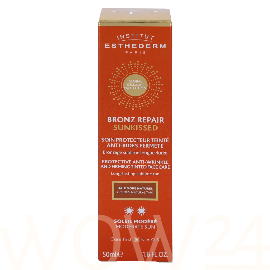 Esthederm Bronz Repair Sunkissed Tinted Face Care - Moderate 50 ml natūrali veido odos priežiūros priemonė