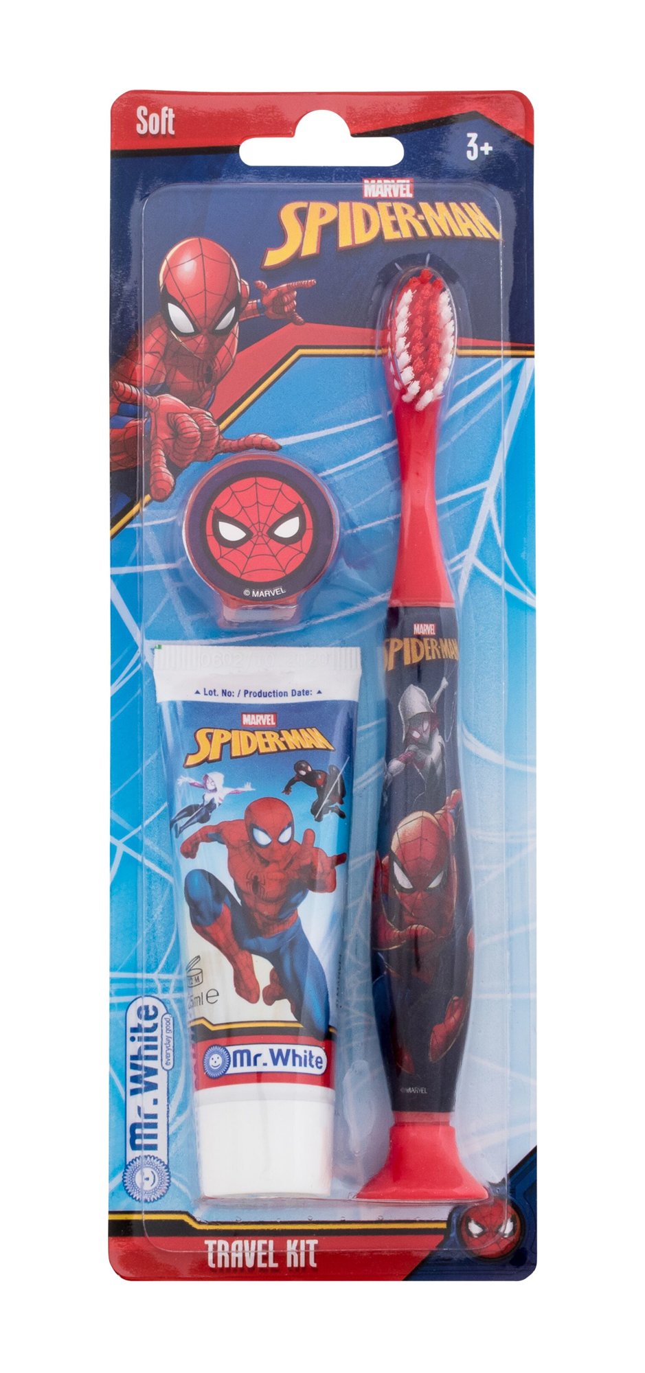 Marvel Spiderman 25ml Toothpaste Spiderman 25 ml + Toothbrush Spiderman + Toothbrush Cover Spiderman dantų pasta Rinkinys