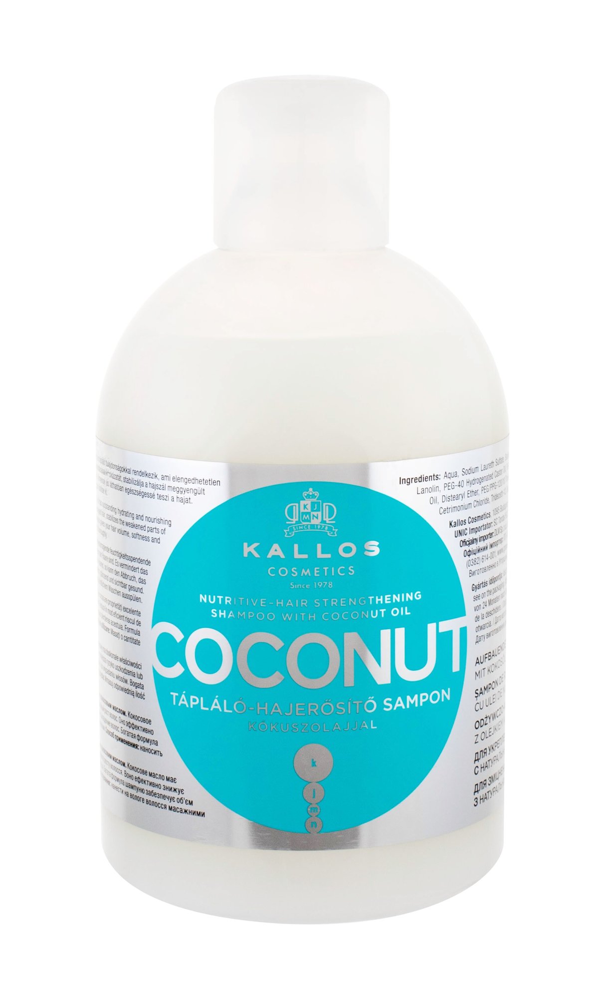 Kallos Cosmetics Coconut 1000ml šampūnas (Pažeista pakuotė)