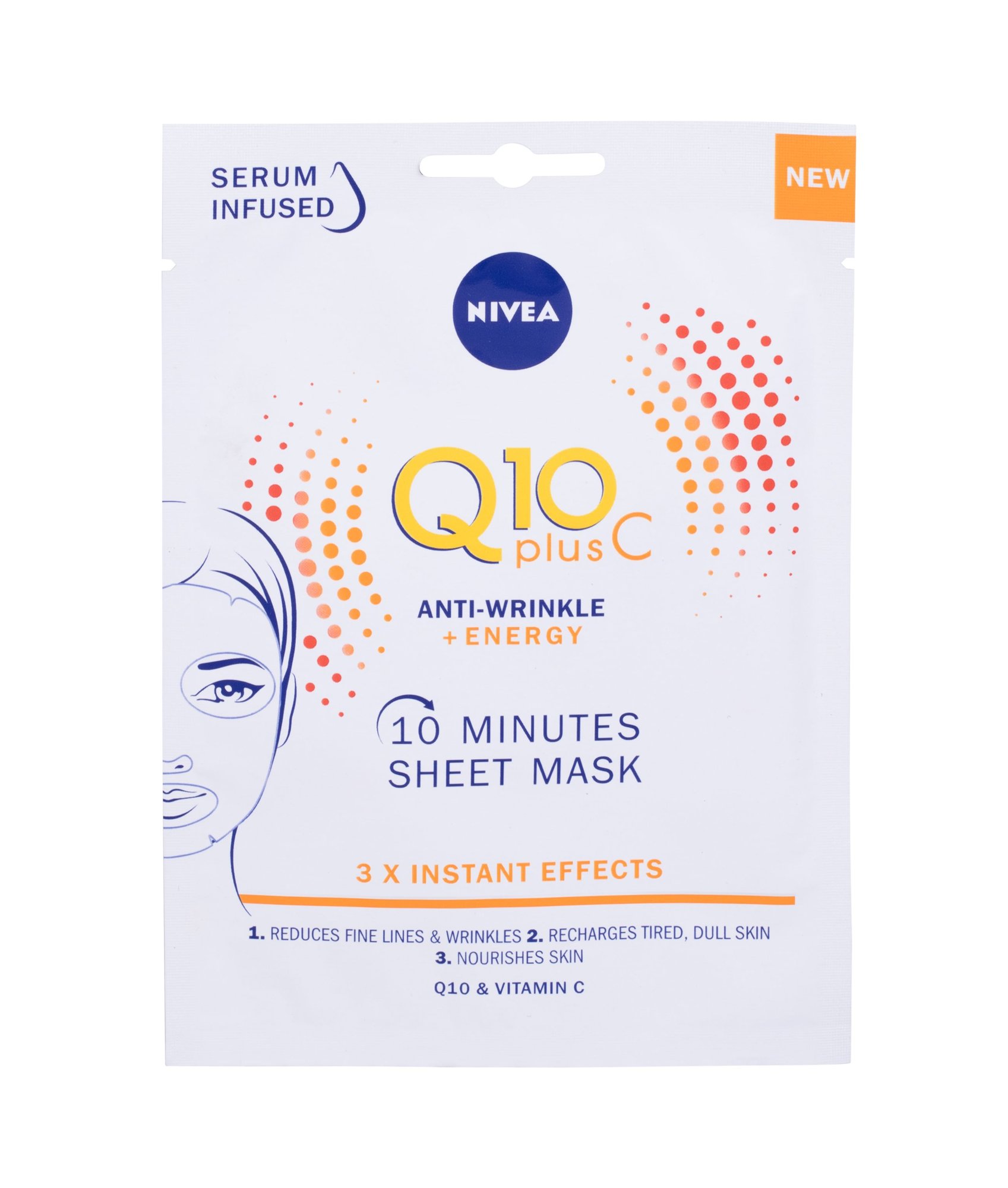 Nivea Q10 Plus C 10 Minutes Sheet Mask Veido kaukė