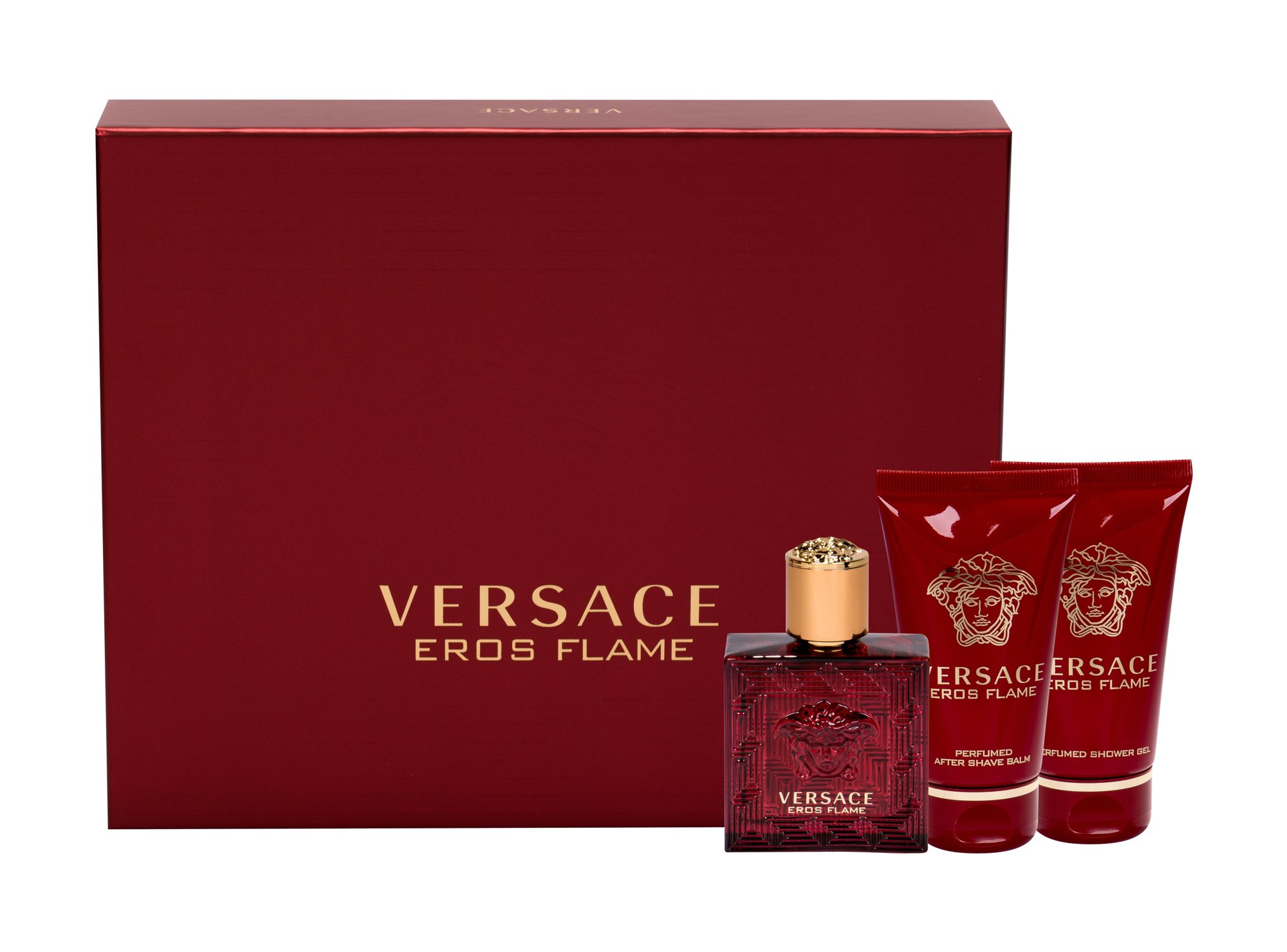 Versace Eros Flame 50ml Edp 50 ml + Aftershave Balm 50 ml + Shower Gel 50 ml Kvepalai Vyrams EDP Rinkinys