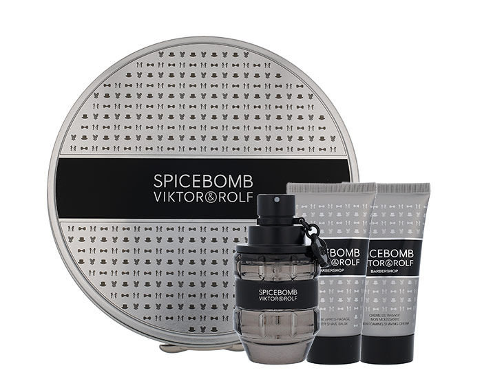 Viktor & rolf Spicebomb Eau De Toilette 50 ml Edt 50ml + 50ml aftershave cream + 50ml aftershave balm Damaged box Set