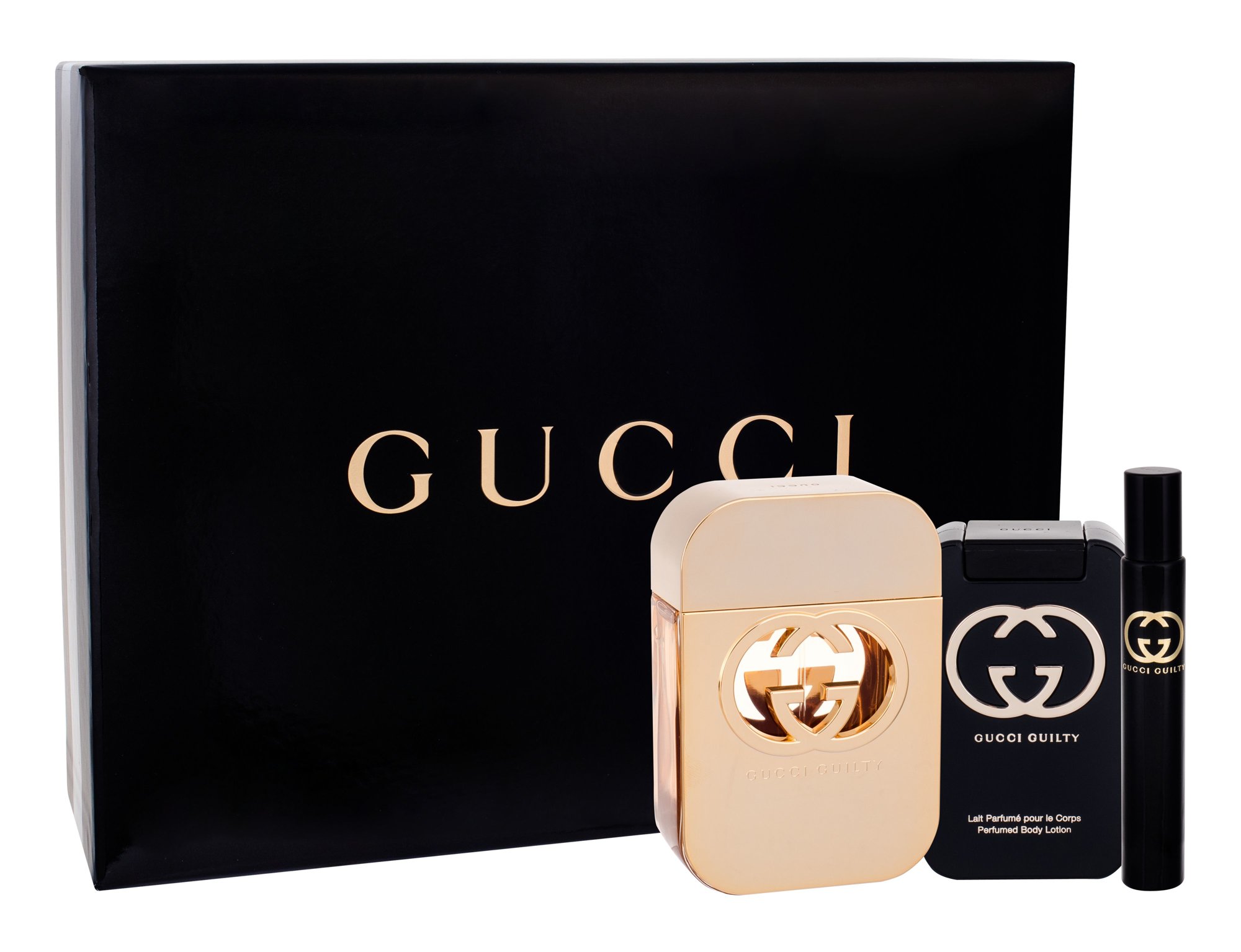 Gucci Guilty 75ml Edt 75ml + 100ml Body lotion + 7,4ml Edt Kvepalai Moterims EDT Rinkinys (Pažeista pakuotė)