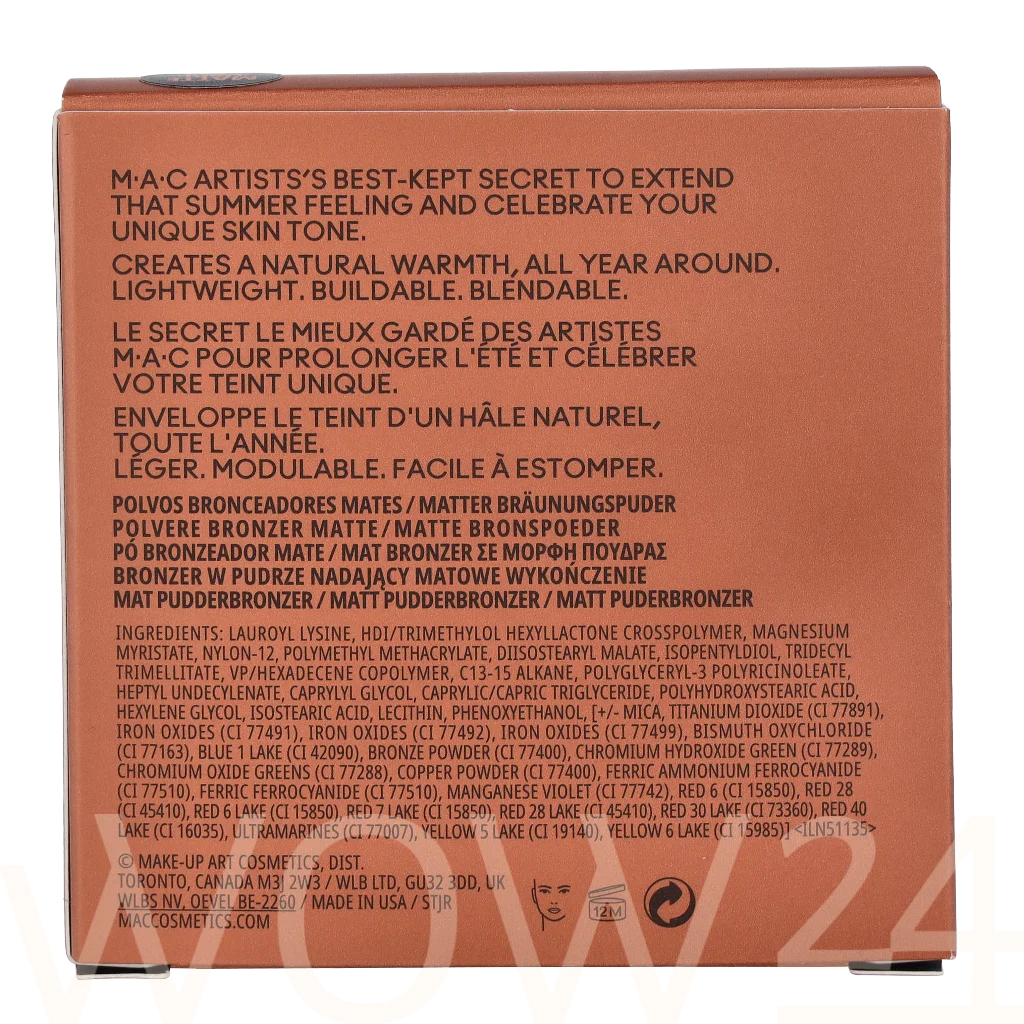 MAC MAC Skinfinish Sunstruck Matte Bronzer 8 g natūrali veido odos priežiūros priemonė