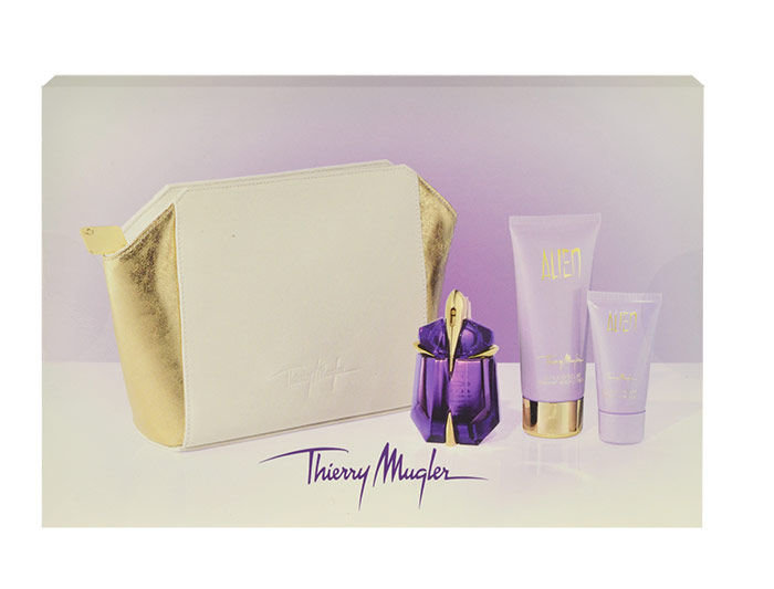 Thierry Mugler Alien 30ml Edp 30ml + 30ml Shower gel + 100ml Body lotion + Cosmetic bag Kvepalai Moterims EDP Rinkinys Rechargeable