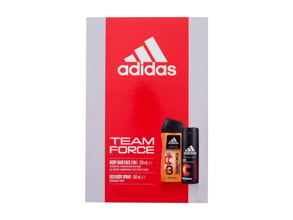 Adidas Team Force 3in1 250ml Shower Gel 250 ml + Deodorant 150 ml dušo želė Rinkinys (Pažeista pakuotė)