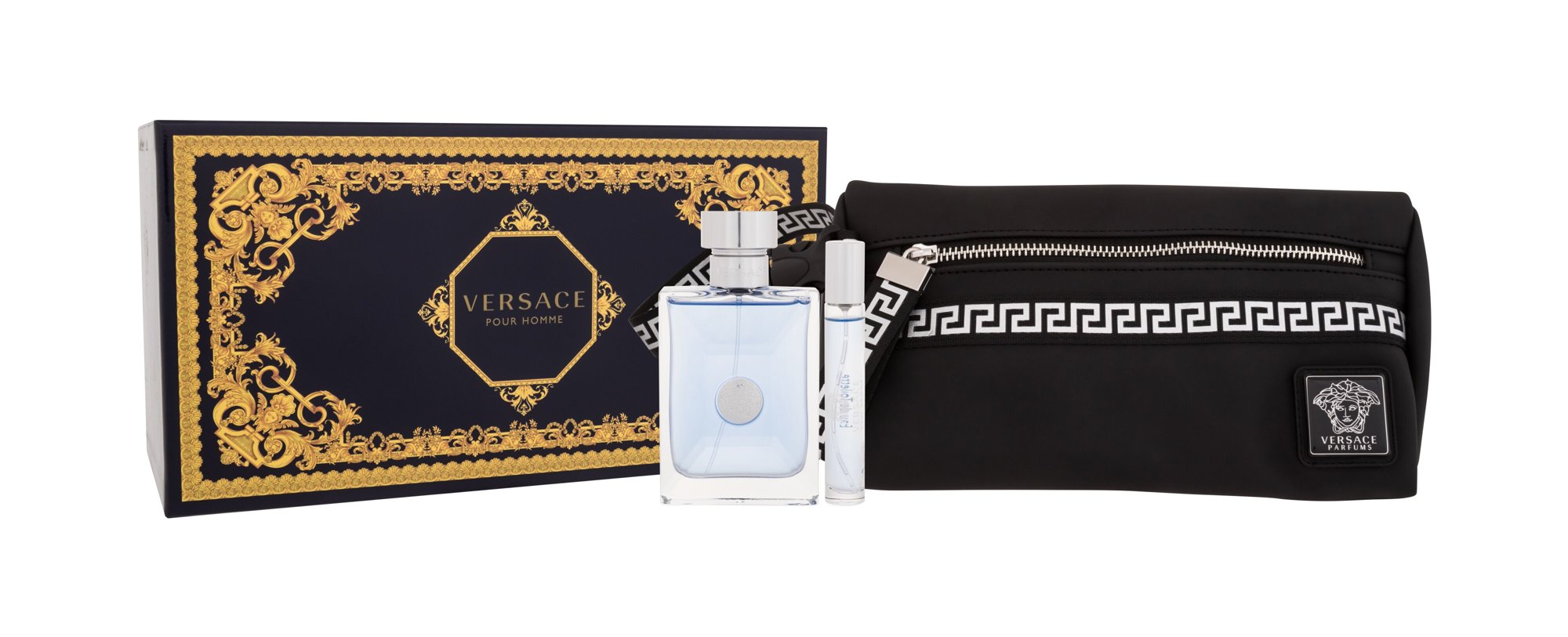 Versace Pour Homme 100ml Edt 100 ml + Edt 10 ml + Cosmetic Bag Kvepalai Vyrams EDT Rinkinys (Pažeista pakuotė)