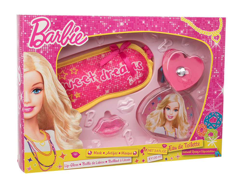 Barbie Barbie 100ml EDT 100 ml + lip gloss 2 g + sleeping mask Kvepalai Vaikams EDT Rinkinys