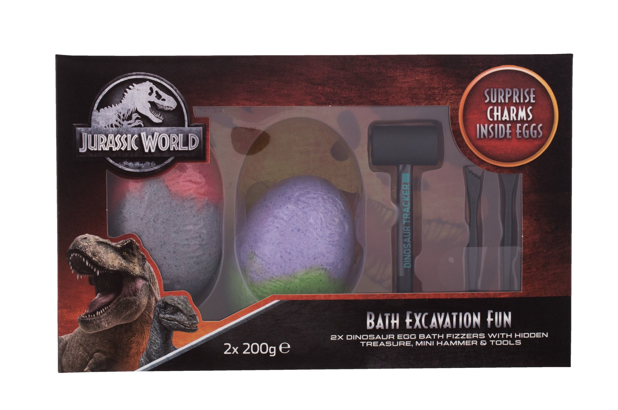 Universal Jurassic World 400g Bath Bomb with Surprise Jurassic World 2 x 200 g + Tools Vonios bomba Rinkinys (Pažeista pakuotė)