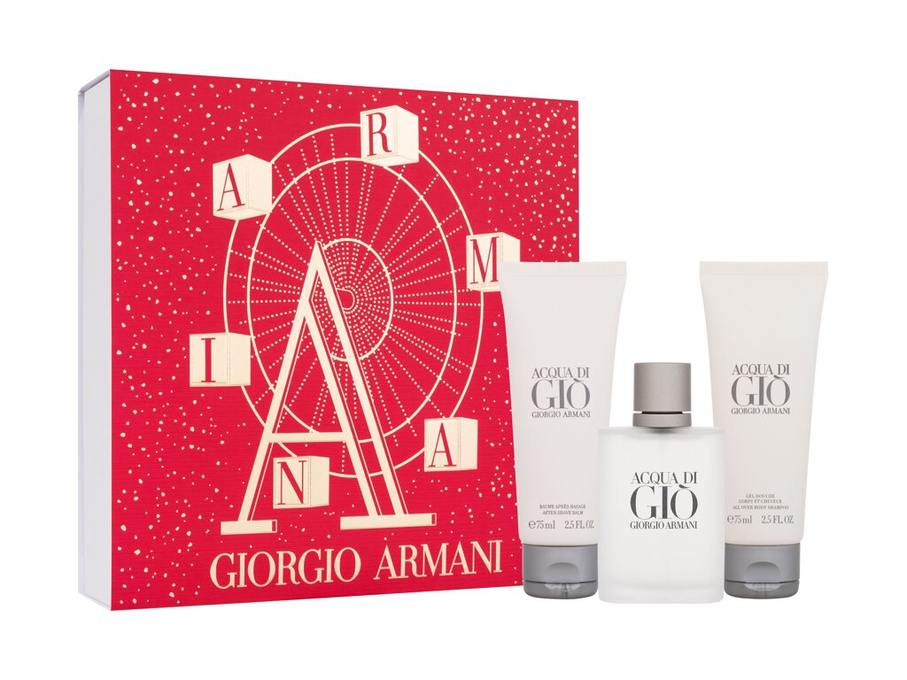 Giorgio Armani Acqua di Gio Pour Homme 50ml Edt 50 ml + Aftershave Balm 75 ml + Shower Gel 75 ml Kvepalai Vyrams EDT Rinkinys