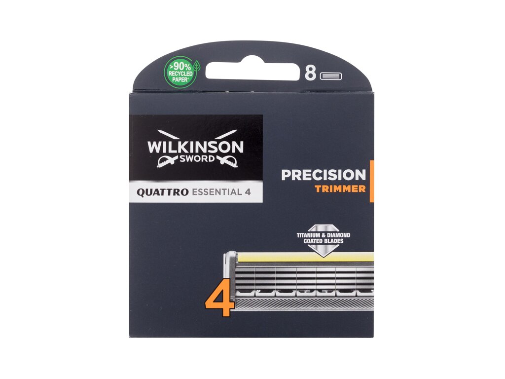 Wilkinson Sword Quattro Essential 4 Precision Trimmer 8vnt skustuvo galvutė (Pažeista pakuotė)