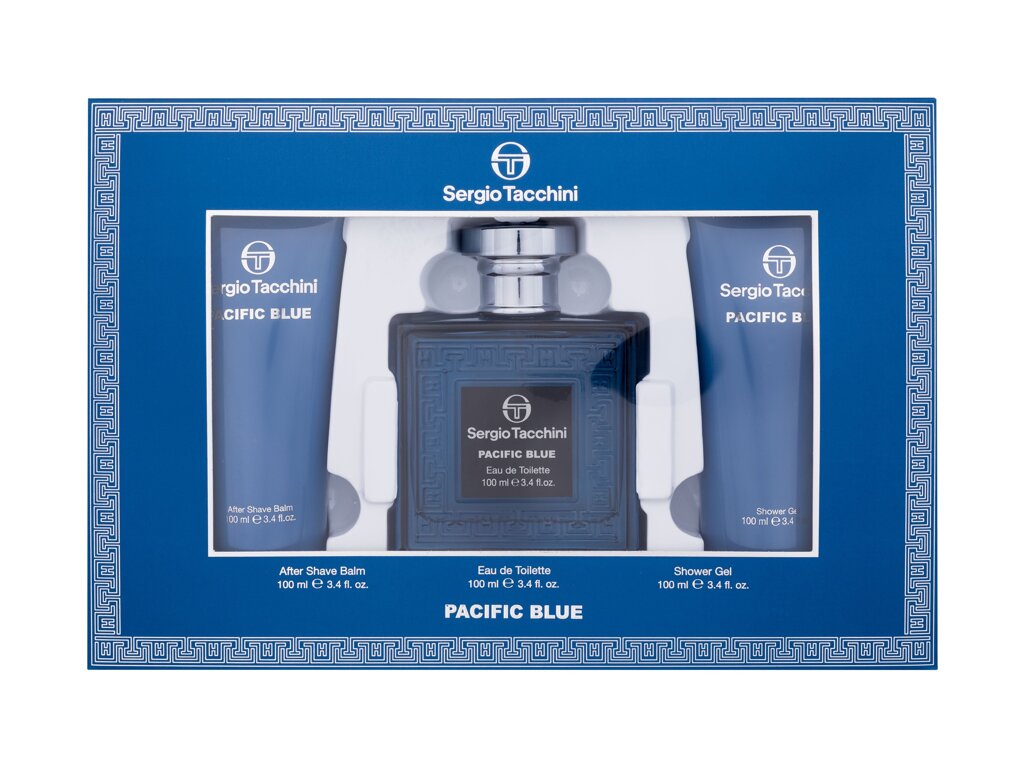 Sergio Tacchini Pacific Blue 100ml Edt 100 ml + Shower Gel 100 ml + Aftershave Balm 100 ml Kvepalai Vyrams EDT Rinkinys