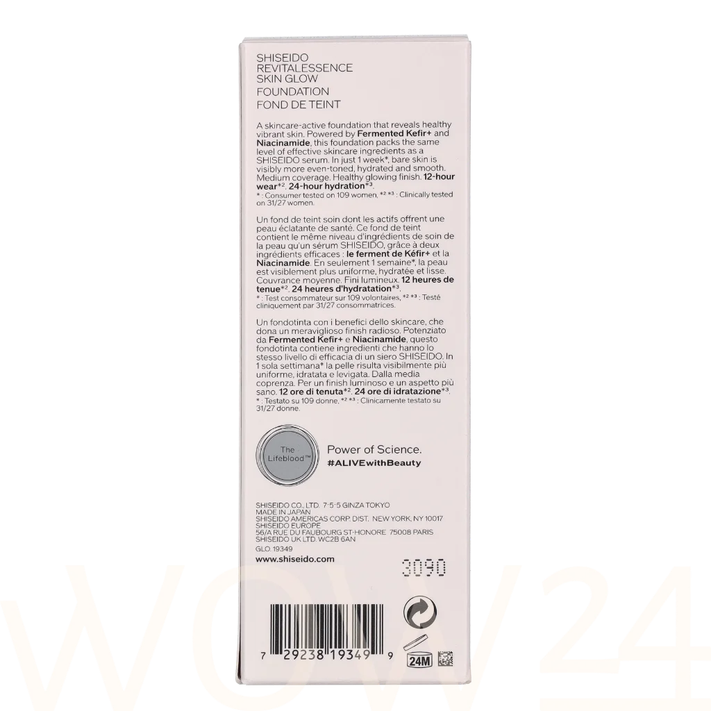 Shiseido Shiseido Revitalessence Skin Glow Foundation 30 ml makiažo pagrindas