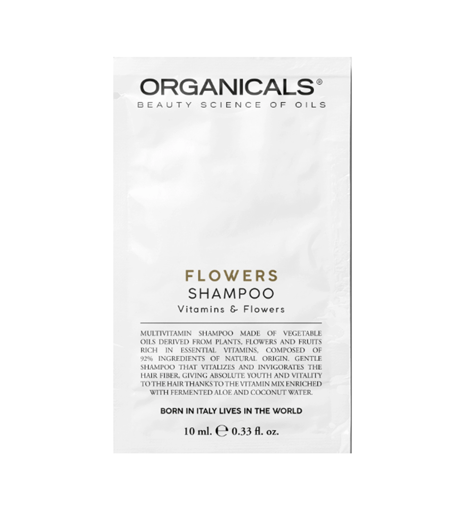 Organicals multivitaminov&yacute; &scaron;ampon 10 ml FLOWERS Shampoo Vitamins&Flower Plaukų &scaron;ampūnas