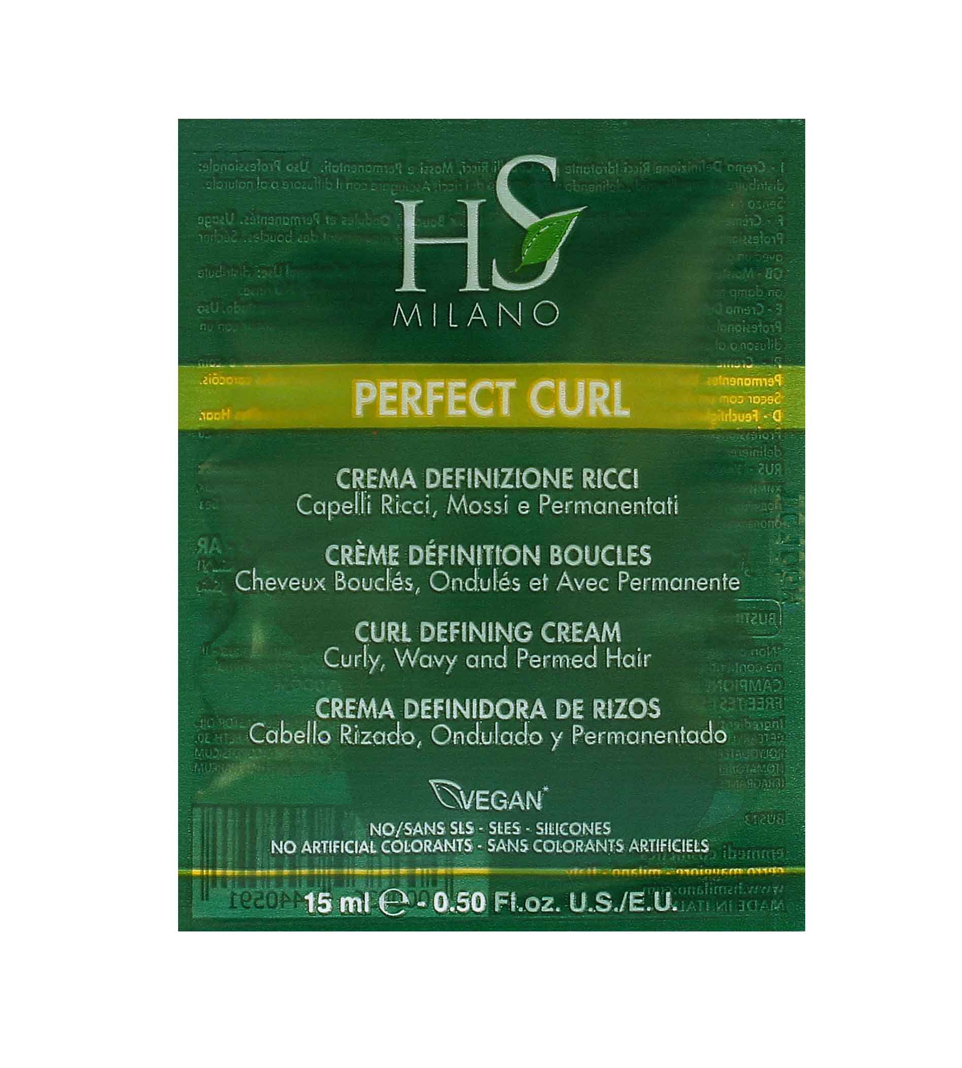 HS MILANO Perfect Curl Curl Defining Cream Sachet 15ml plaukų kremas