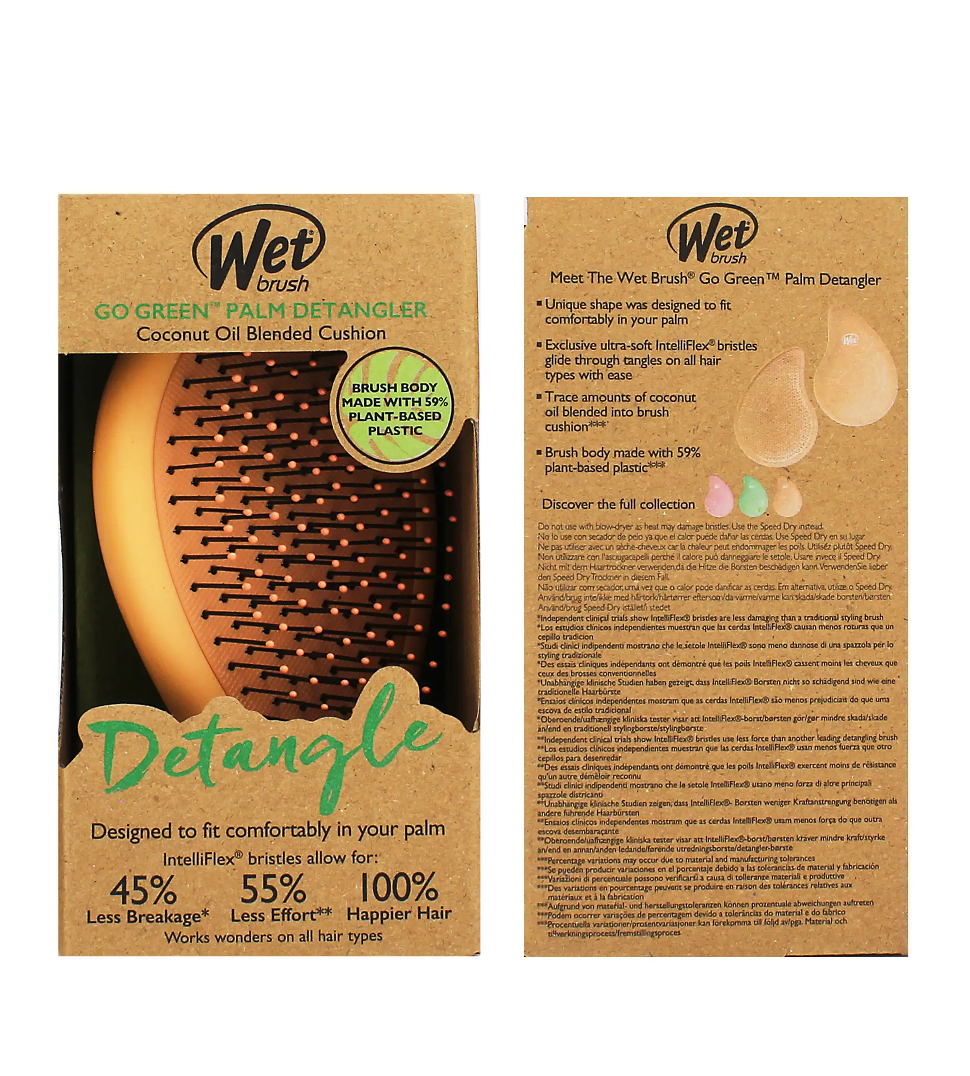 Wet Brush Go Green Palm Detangler Hairbrush - Kart&aacute;č na such&eacute; i mokr&eacute; vlasy Moterims