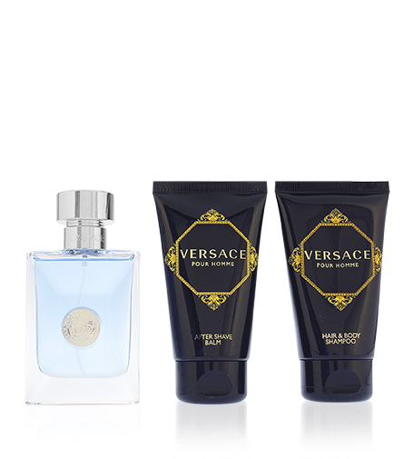 Versace Pour Homme 50ml Versace Pour Homme eau de toilette for men 50 ml + balz&aacute;m po holen&iacute; 50 ml + sprchov&yacute; gel 50 ml gift set kvepalai Vyrams EDT Rinkinys