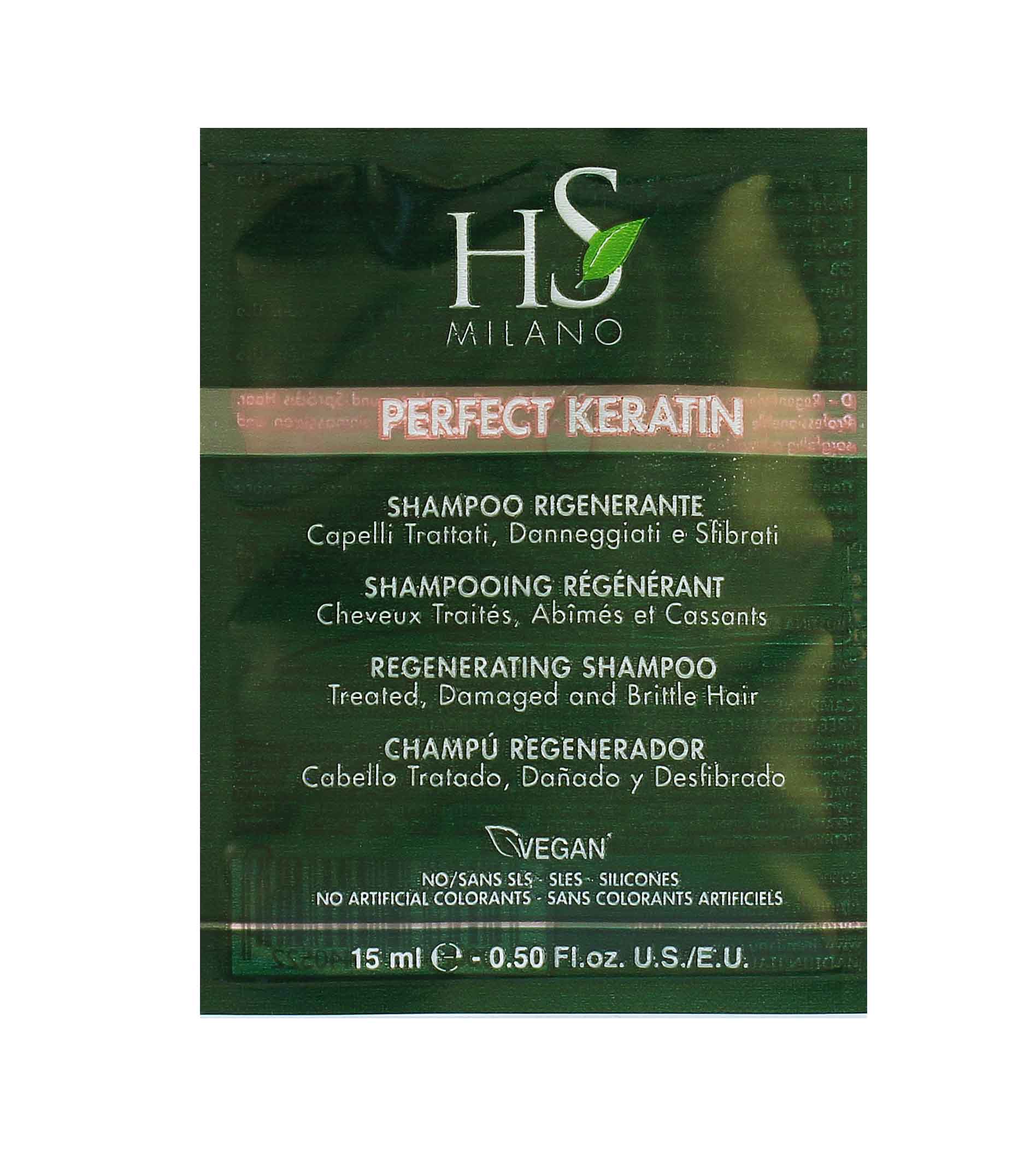 HS Milano sample 15 ml Perfect Keratin Shampoo Sachet Plaukų &scaron;ampūnas