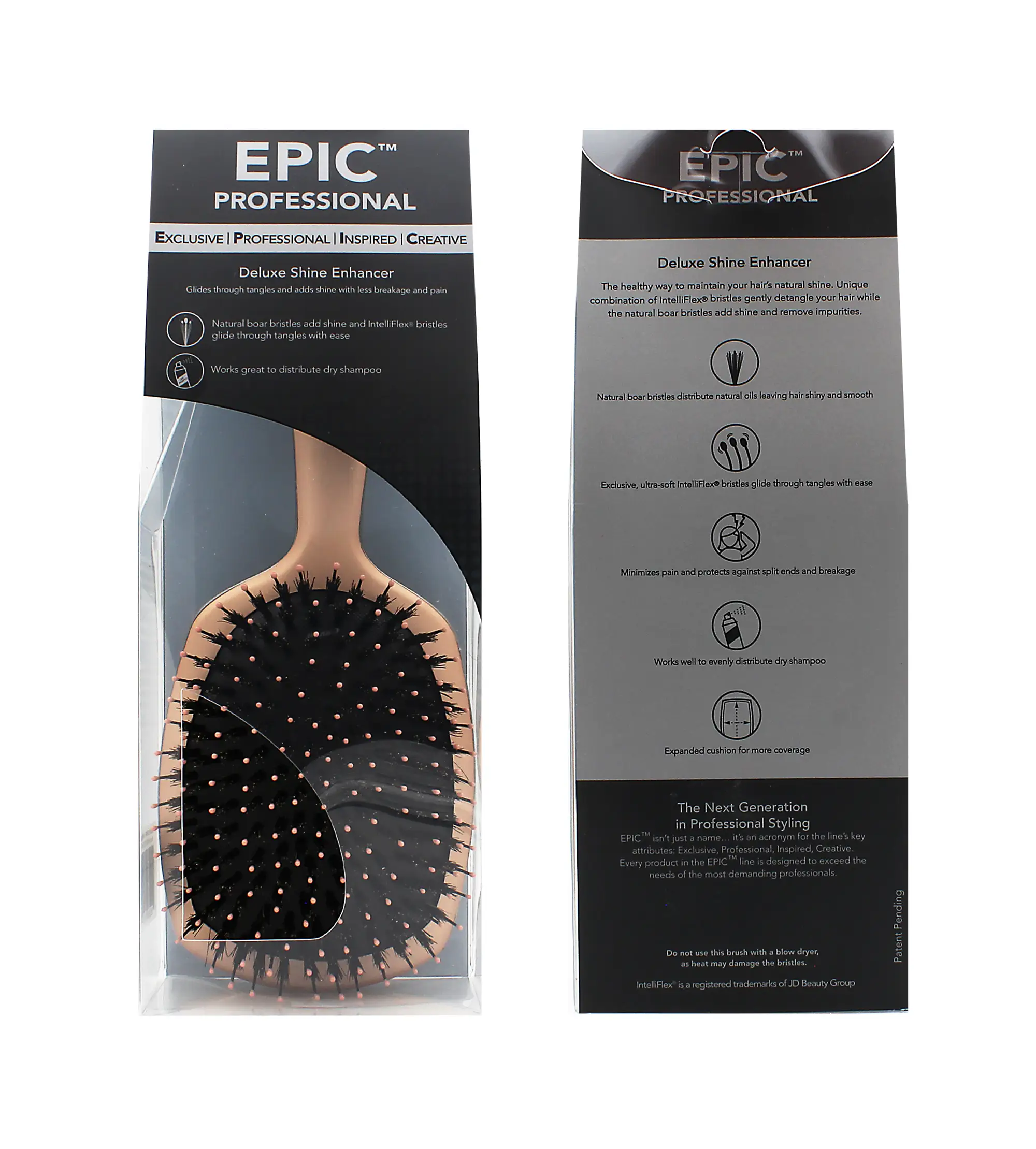 Wet Brush hairbrush Rose Gold EPIC Deluxe Shine Enhancer Plaukų &scaron;epetys Plaukų &scaron;ukavimo įrankis Moterims