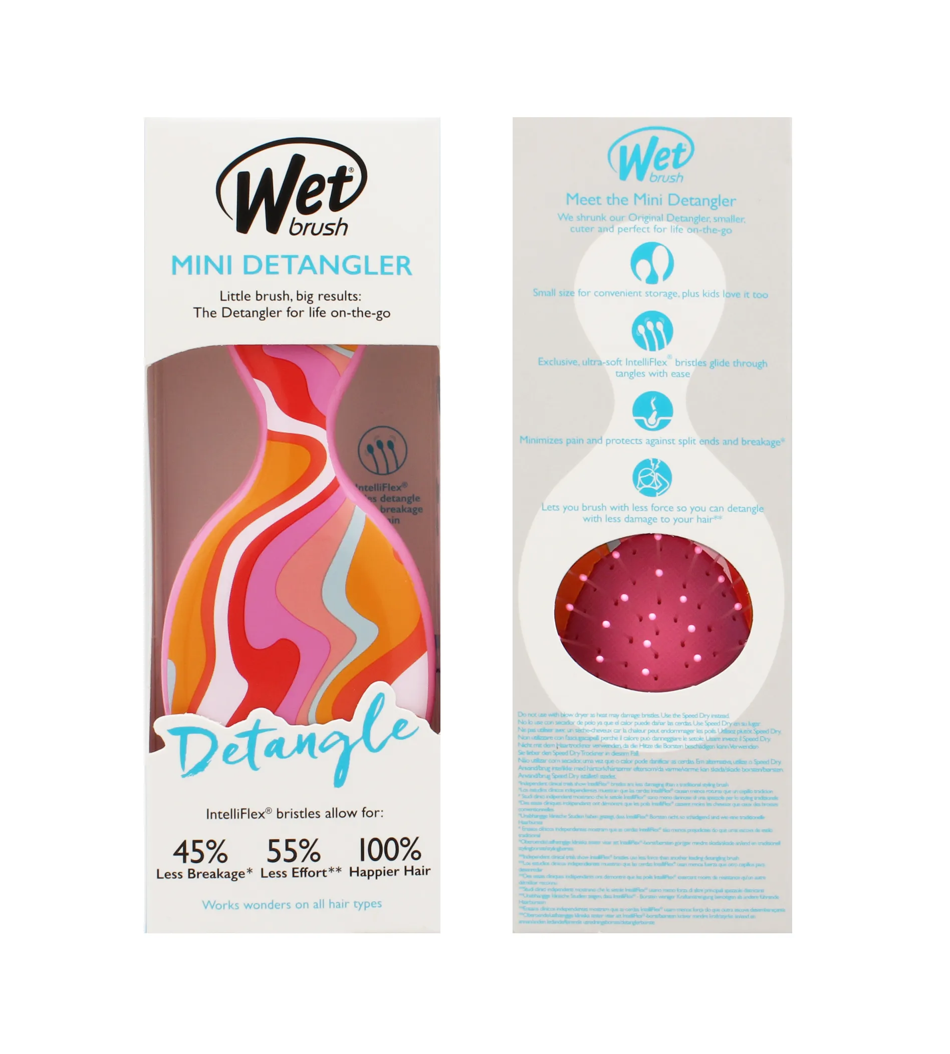 Wet Brush hairbrush Ice Cream Intense Mini Detangler Endless Summer Plaukų &scaron;epetys Plaukų &scaron;ukavimo įrankis