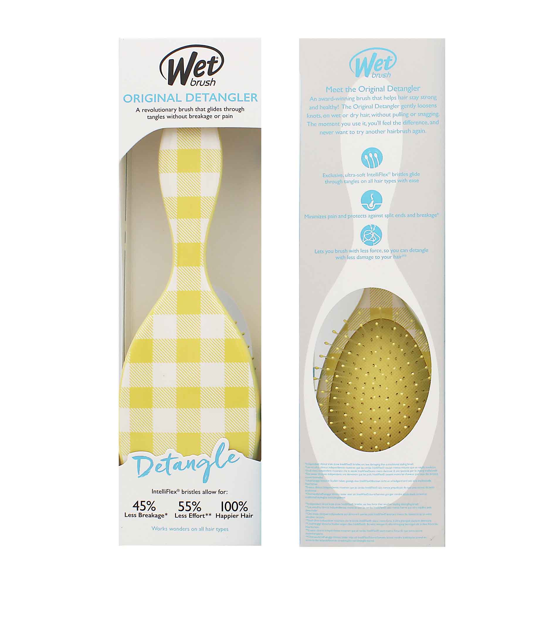 Wet Brush hairbrush Golden Gingham Original Detangler Coastal Charm Plaukų &scaron;epetys Plaukų &scaron;ukavimo įrankis